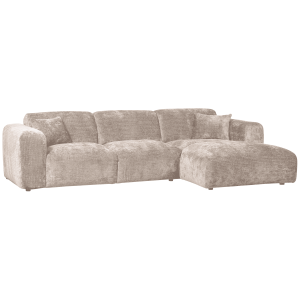 WOOOD Loungebank 'Cloud' Rechts, Chenille, kleur Naturel