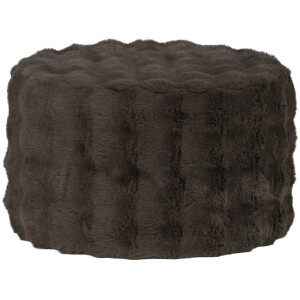 WOOOD Poef 'Olven' Fluffy stof, kleur Bruin