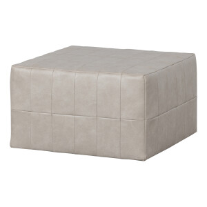 WOOOD Poef 'Patchwork' Lederlook, kleur Naturel