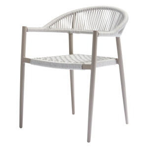 WOOOD Tuinstoel 'Yellow' Touw, kleur Lichtgrijs