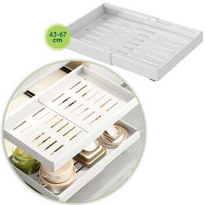 XIVADA Keukenorganizer - Schuiflade - Aluminium - Verstelbaar - Wit