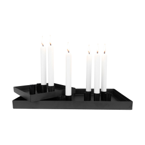 Youri metalen kaarsenhouder zwart - 12 stuks