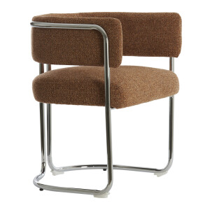 Light & Living Eetkamerstoel 'Adante' Buisframe chroom, kleur Caramel