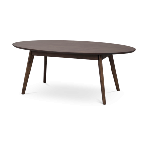 Yumi ovale houten salontafel donker hout - 130 x 65 cm