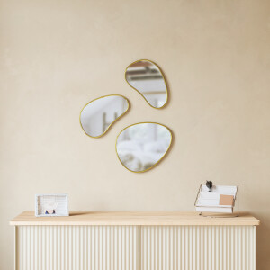 Umbra Organische Spiegel 'Hubba' Pebble, Set van 3 stuks, kleur Goud