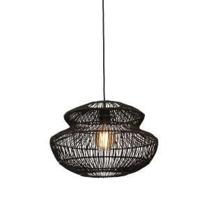 GOOD&MOJO Hanglamp 'Zanzibar' Rotan, 40cm, kleur Zwart