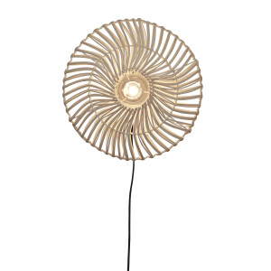 GOOD&MOJO Wandlamp 'Zanzibar' Rotan, 40cm, kleur Wit