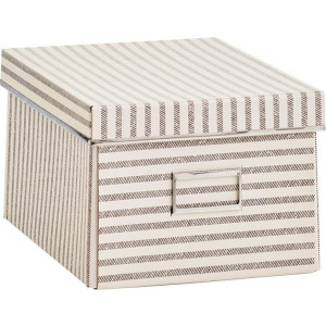 Zeller Present Opbergbox Strepen Karton, beige