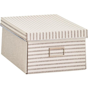 Zeller Present Opbergbox Strepen Karton, beige