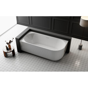 ZEZA Pure half vrijstaand hoekbad - links - 150x75x58cm - acryl - glans wit TW-7313L-GW-150