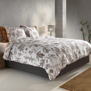 2e -50% | Dekbedovertrek Katoen Flanel - Esme - Lits-Jumeaux (240x220 Cm) - Wit Flanel - Natuur - Zo!Home - Dekbed-Discounter.nl