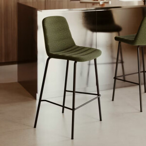 Kave Home Barkruk 'Zunilda' Chenille, kleur Groen