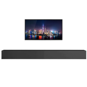 Zwevend Tv-meubel Tesla 276 cm breed in hoogglans grijs