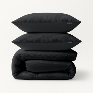 Dekbedovertrek Mousseline - Eenpersoons (140x200 Cm) - Donkergrijs Microvezel - Effen - Zydante - Dekbed-Discounter.nl