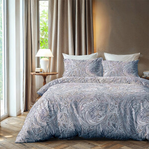 Dekbedovertrek Paisley Mosaic - Tweepersoons (200x200 Cm) - Grijs Microvezel - Luxe - Zydante - Dekbed-Discounter.nl