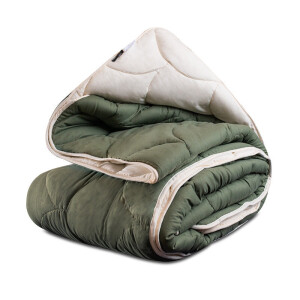 1+1 Gratis Wasbaar Easy Dekbed Zonder Overtrek - Najaarskleuren Creme Groen - Easy - 140x200 Cm (Eenpersoons) - Zydante 300 Gsm - Dekbed-Discounter.nl
